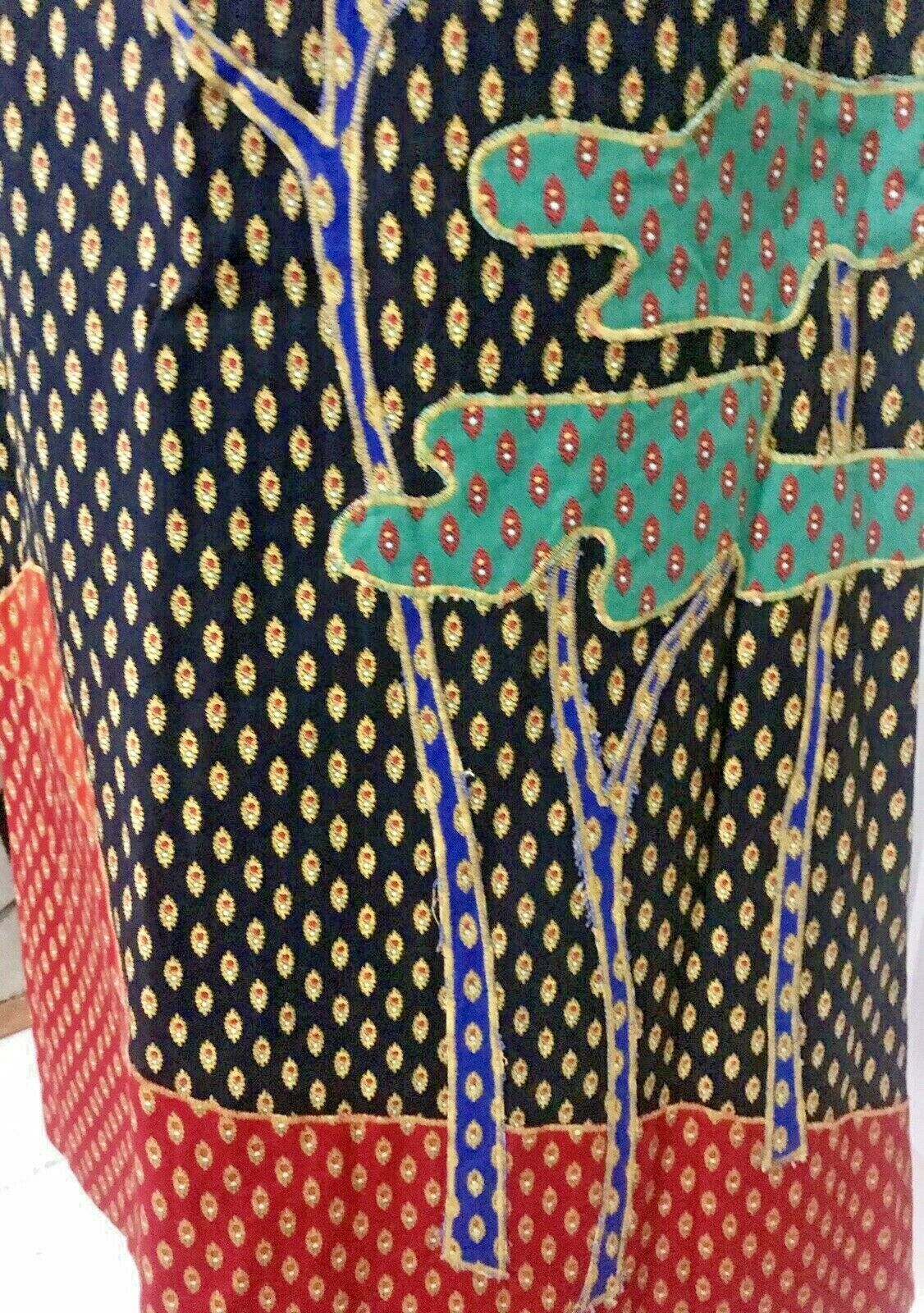Vintage Anne Klein Appliqué A-Line Midi Skirt Boho Folk Cottagecore 26” Waist - Fresh Stock Dated October 2025