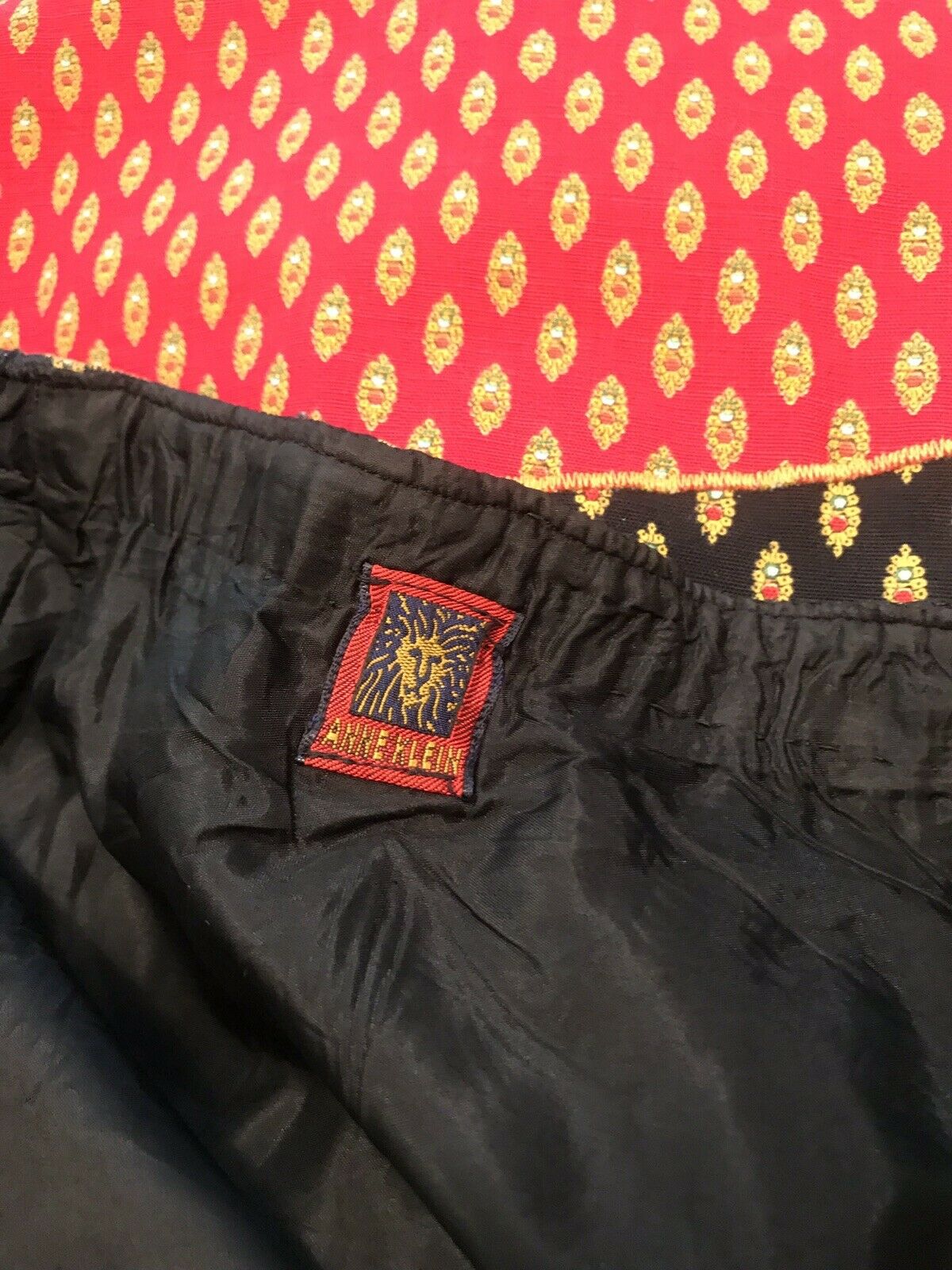 Vintage Anne Klein Appliqué A-Line Midi Skirt Boho Folk Cottagecore 26” Waist - Fresh Stock Dated October 2025