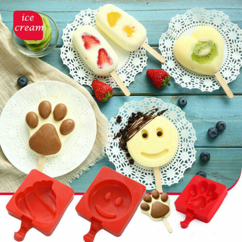 Silicone Ice Cream Mold Ice Lolly Maker Frozen Mould Popsicle Chocolate Tray - Fresh Stock Dated October 2025