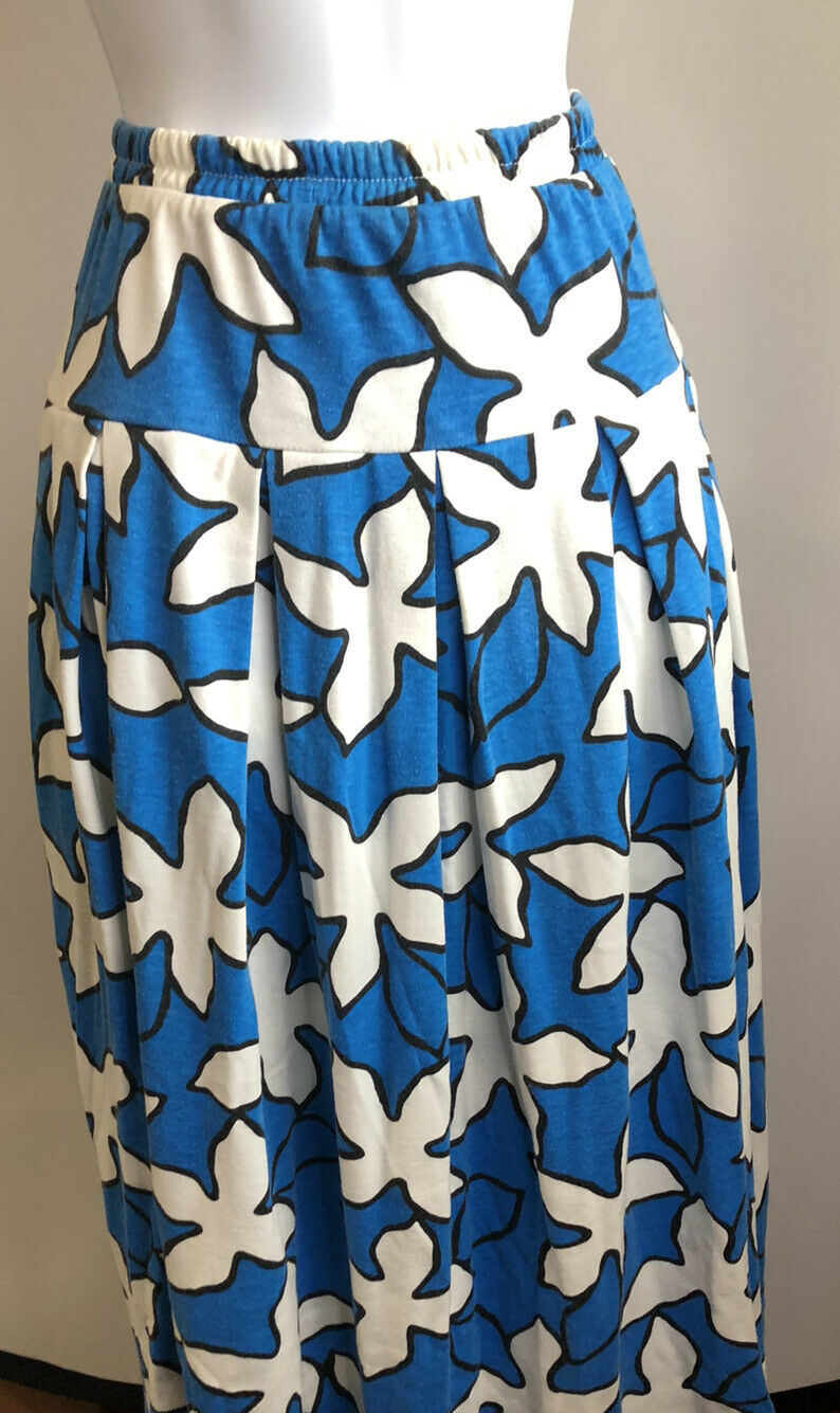 Vintage Panther Skirt Blue White Elastic Waist Flowers Size Medium - Fresh Stock Dated October 2025
