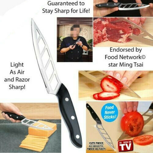 Forever Sharp Non-Stick Kitchen Chef Knife Steak Vegetable Fruit Knife Peeler US - Fresh Stock Dated October 2025