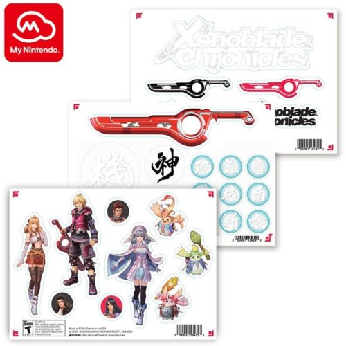 NEW My Nintendo Rewards Xenoblade Chronicles: 3 Sheets of Stickers Definitive Ed - Fresh Stock Dated October 2025
