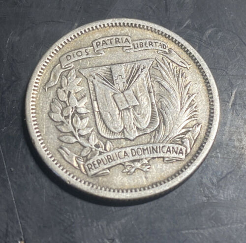 Roughly Size of Quarter 1951 Dominican Republic 25 Centavos World Silver Rare - Fresh Stock Dated October 2025