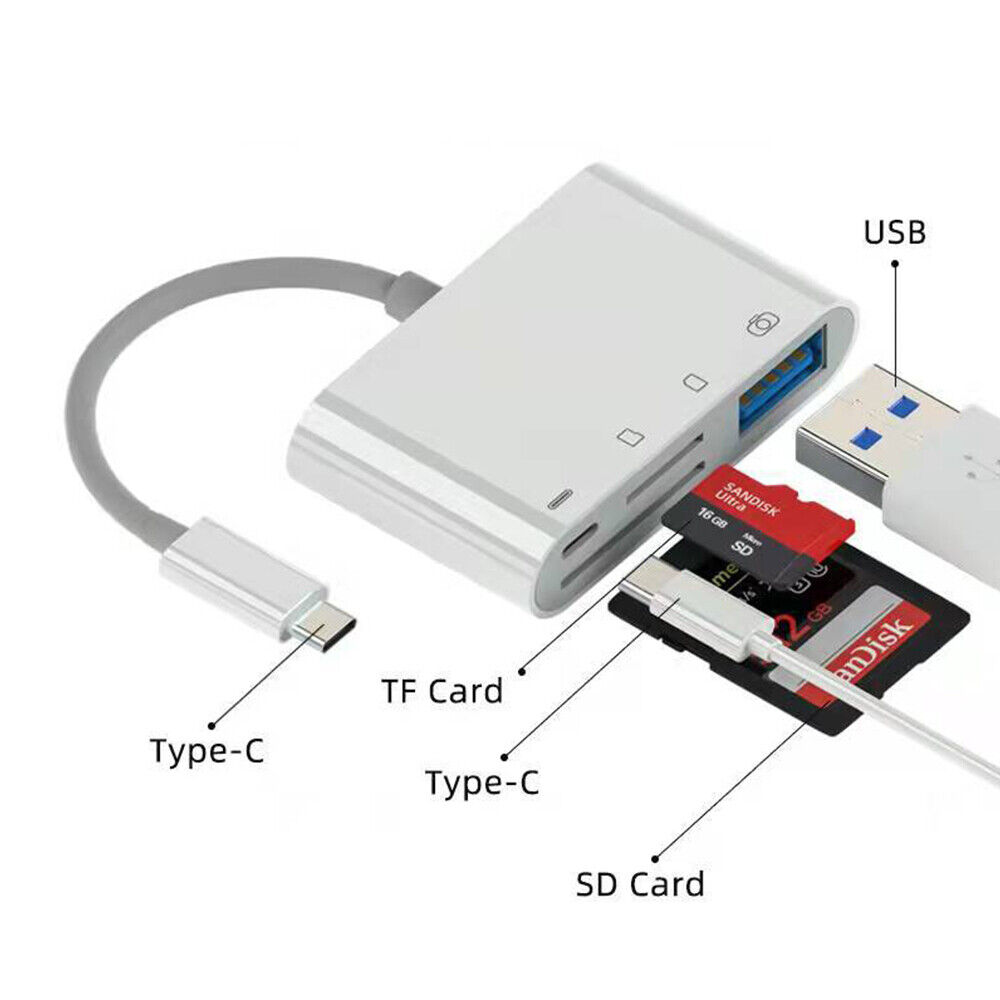 For Apple iPhone 15 Pro Max Plus USB Stick SD TF Card Reader Type C OTG Adapter - Fresh Stock Dated October 2025
