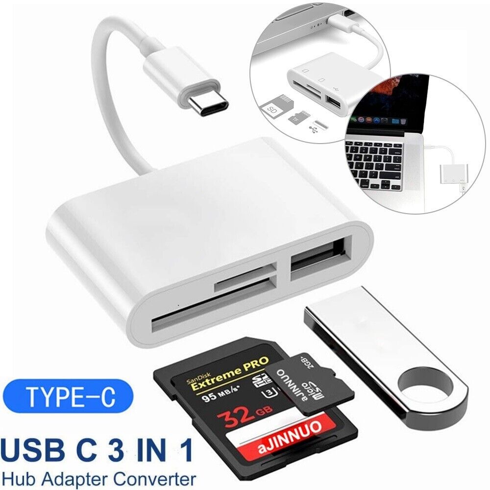 For Apple iPhone 15 Pro Max Plus USB Stick SD TF Card Reader Type C OTG Adapter - Fresh Stock Dated October 2025