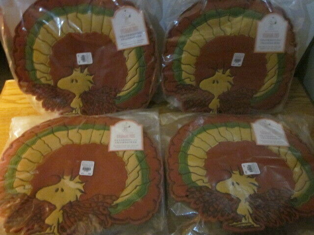 S/4 Pottery Barn Kids Peanuts Woodstock Turkey Thanksgiving Chairbacker NO MONO - Fresh Stock Dated October 2025