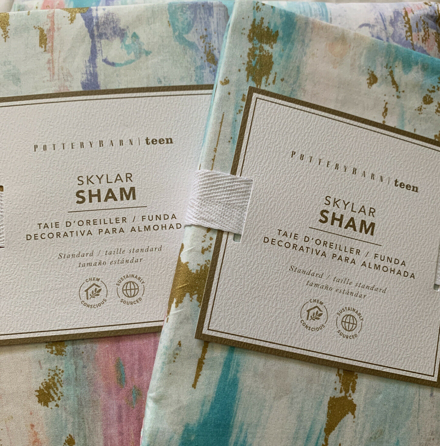 Pottery Barn Skylar Teen Metallic Cotton F/Q Duvet & (2)Standard Sham Set New - Fresh Stock Dated October 2025