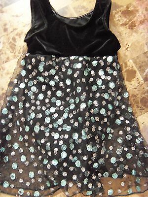 girls XS MOTIONWEAR BLACK LEOTARD glitter dots FANCY skirt GYMNASTICS x-small - Fresh Stock Dated October 2025