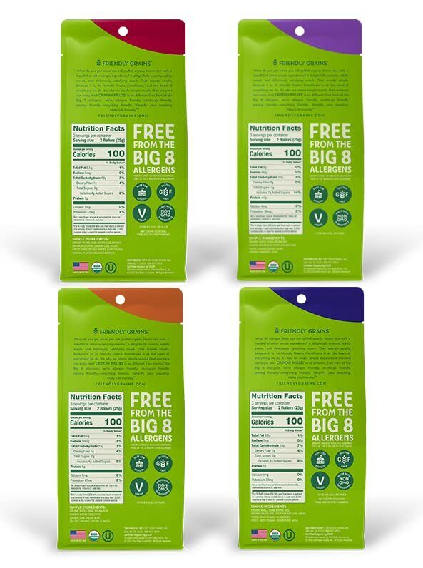 Crunchy Rollers - Organic Rice Snacks -Variety Flavors (4 packs of 6) - Fresh Stock Dated October 2025