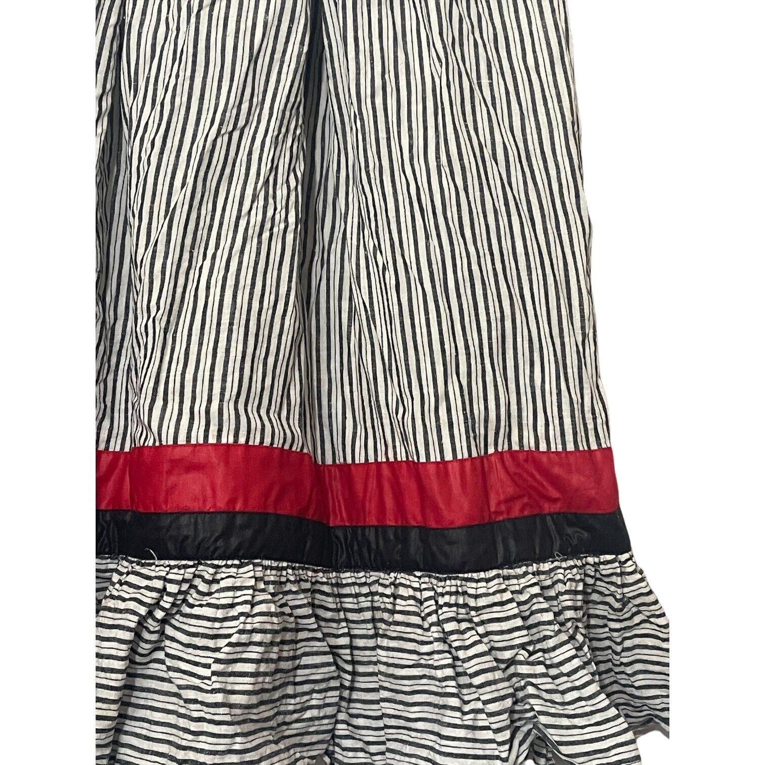 Vintage 1970’s The Beene Bag Long Striped Ruffled Prairie Skirt: Size XS - Fresh Stock Dated October 2025