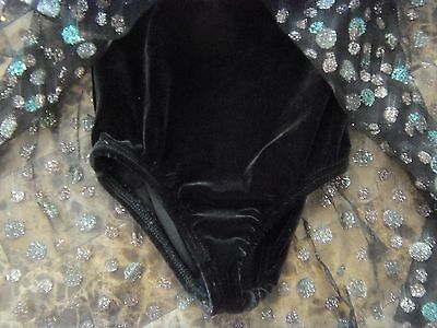 girls XS MOTIONWEAR BLACK LEOTARD glitter dots FANCY skirt GYMNASTICS x-small - Fresh Stock Dated October 2025