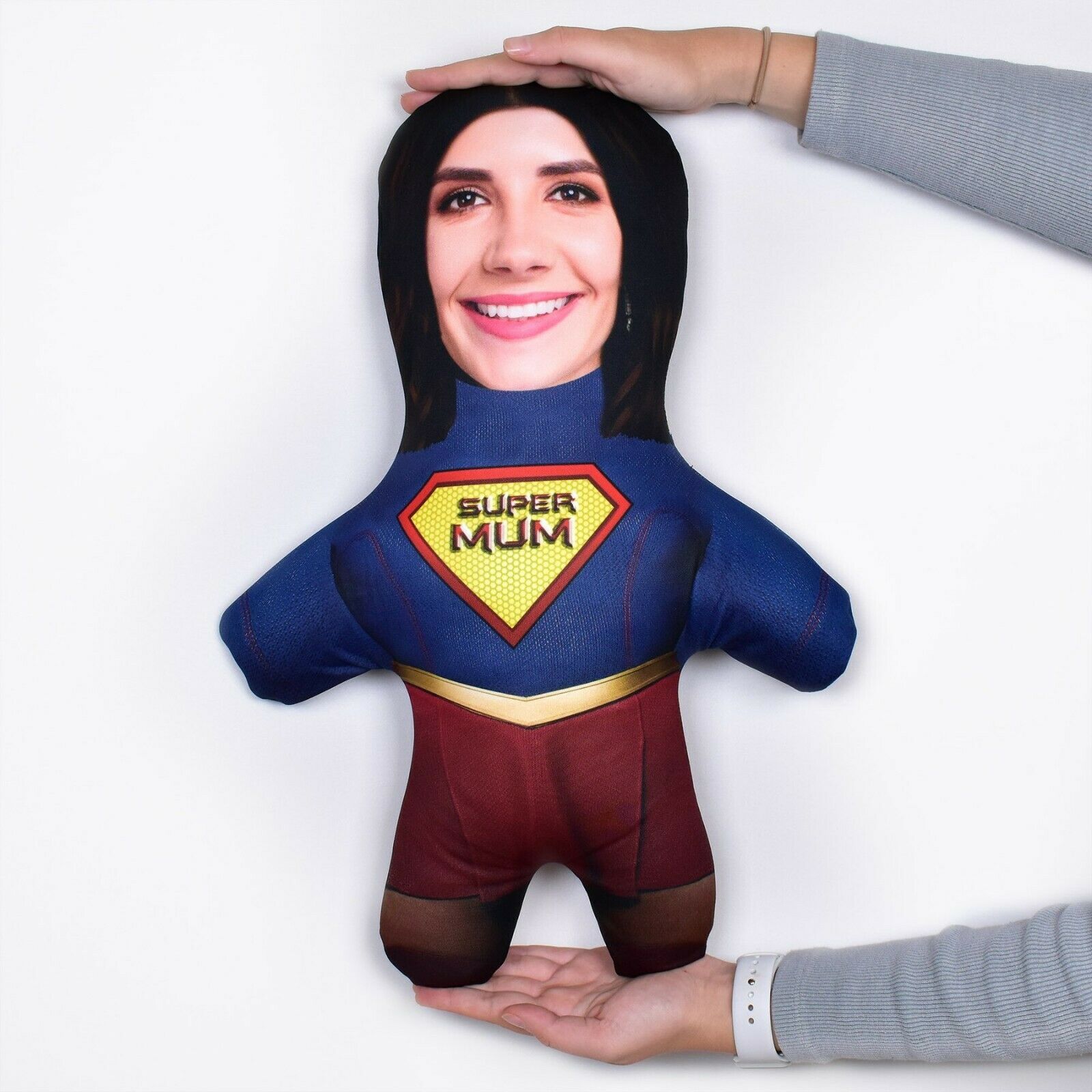Super Mum - MINI ME Doll Custom Novelty Face Pillow - Add Your Photo - Fresh Stock Dated October 2025
