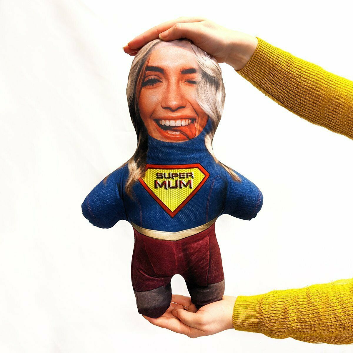 Super Mum - MINI ME Doll Custom Novelty Face Pillow - Add Your Photo - Fresh Stock Dated October 2025