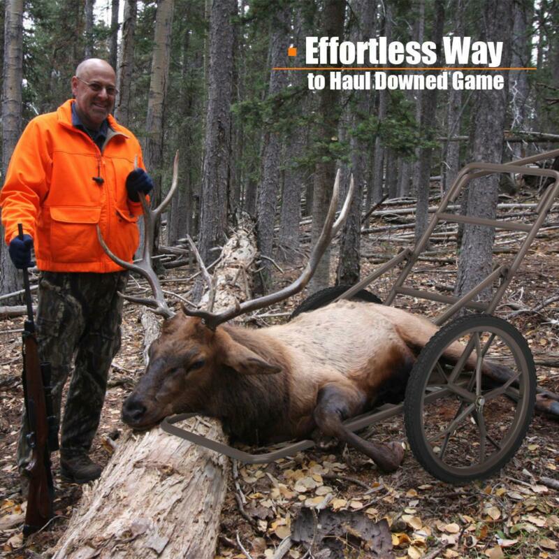 Outdoor Deer Cart 500lb Game Hauler Utility Gear Dolly Hunting Accessories Black - Fresh Stock Dated October 2025