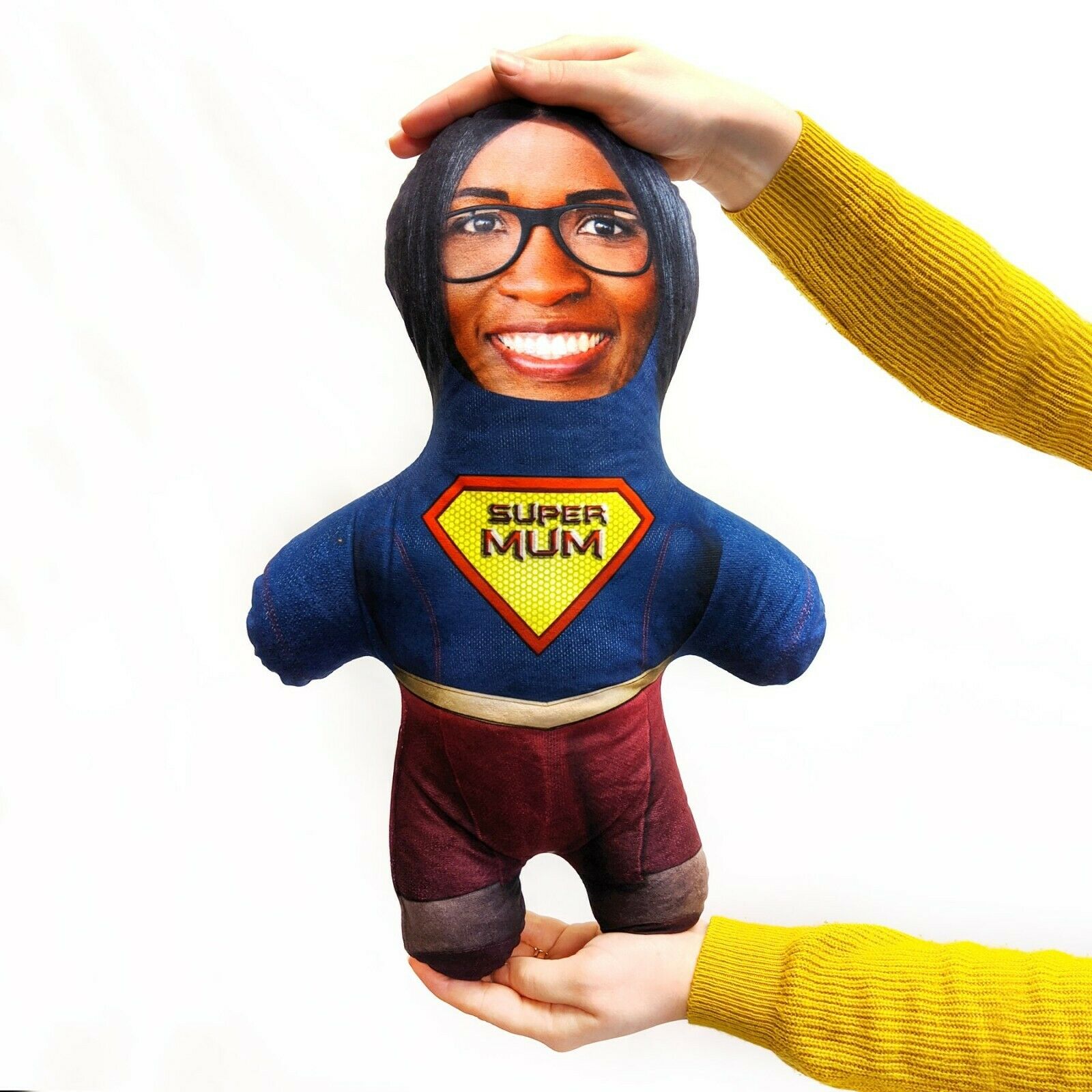 Super Mum - MINI ME Doll Custom Novelty Face Pillow - Add Your Photo - Fresh Stock Dated October 2025