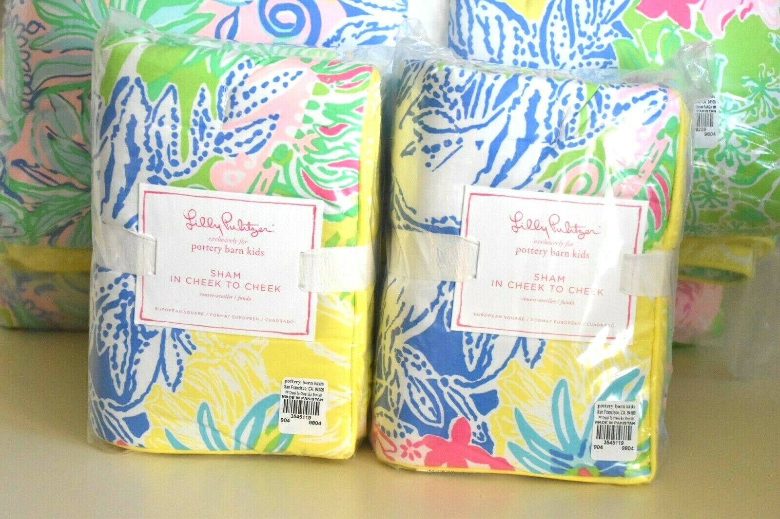 NEW Pottery Barn Kids Lilly Pulitzer Cheek to Cheek Full/Qn COMFORTER Sham Set - Fresh Stock Dated October 2025