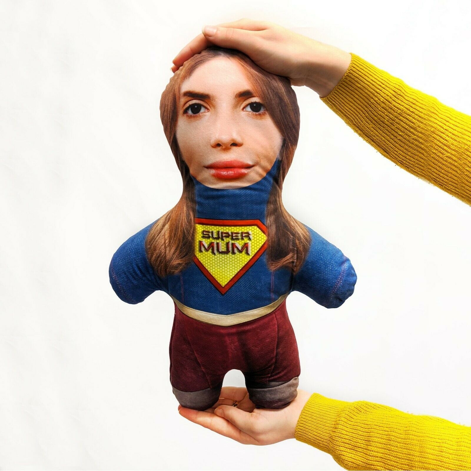 Super Mum - MINI ME Doll Custom Novelty Face Pillow - Add Your Photo - Fresh Stock Dated October 2025
