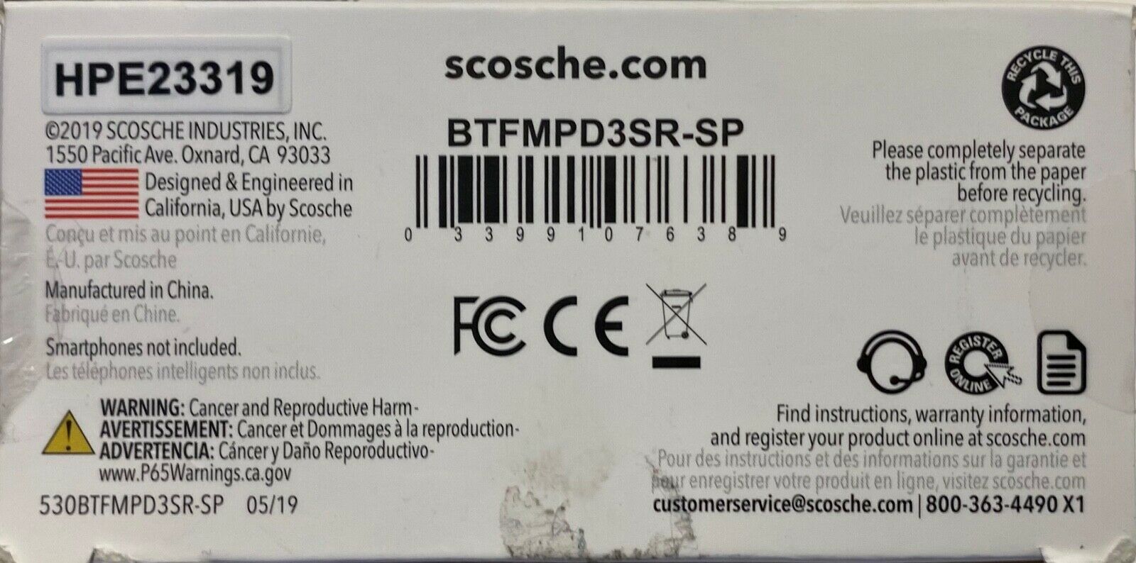 Scosche Wireless Hands-Free Car Kit (BTFMPD3SR-SP) - Fresh Stock Dated October 2025