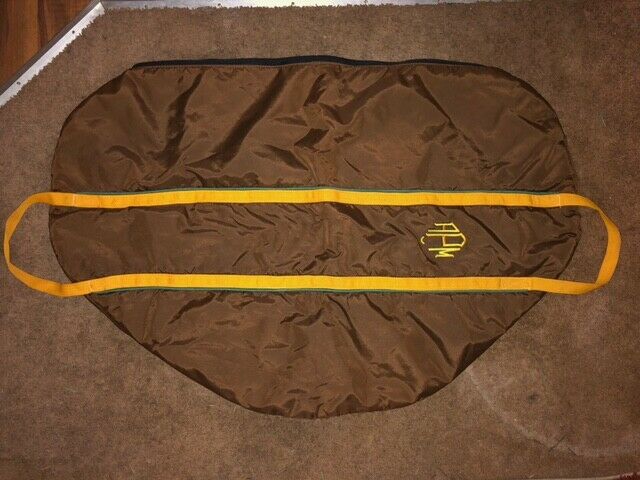 BROWN & GOLD FLEECE LINED ENGLISH SADDLE BAG CARRIER COVER 28 X 42 WITH HANDLE - Fresh Stock Dated October 2025