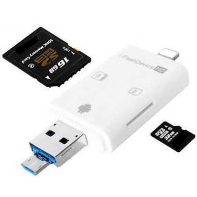 3in1 OTG SD TF Card Reader For iPad for iPhone X 8 7 6S 6 Plus 5S 5 Android IOS - Fresh Stock Dated October 2025
