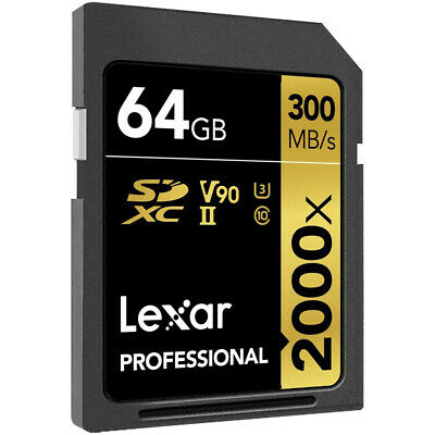 Lexar Professional 2000x 64GB SDXC Memory Card 2-Pack+Editing Suite & 64GB Drive - Fresh Stock Dated October 2025