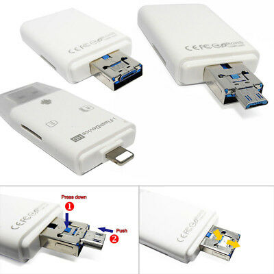 3in1 OTG SD TF Card Reader For iPad for iPhone X 8 7 6S 6 Plus 5S 5 Android IOS - Fresh Stock Dated October 2025