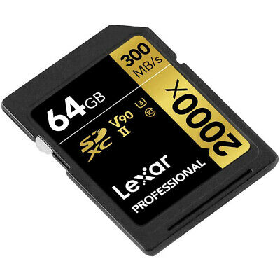 Lexar Professional 2000x 64GB SDXC Memory Card 2-Pack+Editing Suite & 64GB Drive - Fresh Stock Dated October 2025