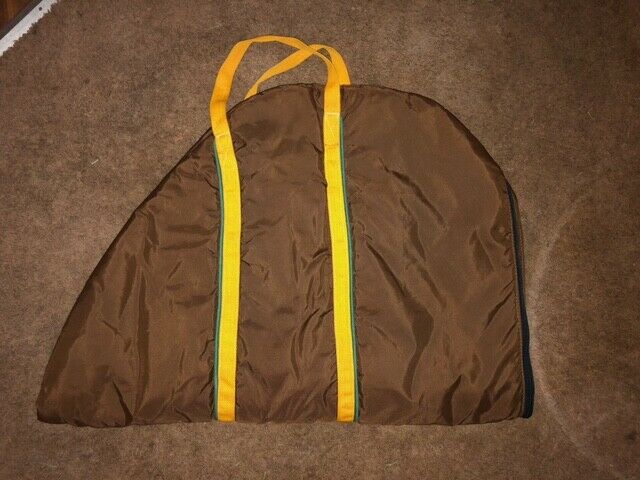 BROWN & GOLD FLEECE LINED ENGLISH SADDLE BAG CARRIER COVER 28 X 42 WITH HANDLE - Fresh Stock Dated October 2025