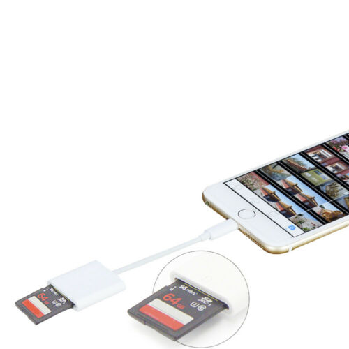Camera Reader to SD Card Adapter For iOS 9.2 iPhone 6 7 8 11 XS iPad - Fresh Stock Dated October 2025