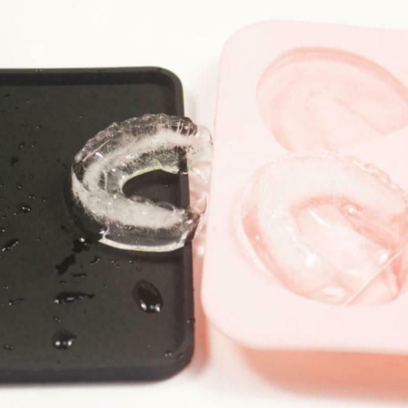 4 Hole Denture Teeth Shaped Ice Cube Mold Silicone Ice Tray DIY Ice Cream Mould - Fresh Stock Dated October 2025