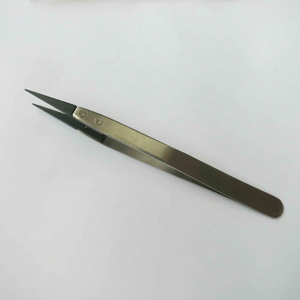F75991 Steel Tweezer with Pointed Plastic Tip for Changing Watch Battery - Fresh Stock Dated October 2025