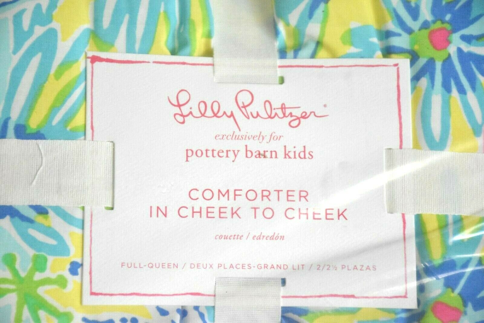 NEW Pottery Barn Kids Lilly Pulitzer Cheek to Cheek Full/Qn COMFORTER Sham Set - Fresh Stock Dated October 2025