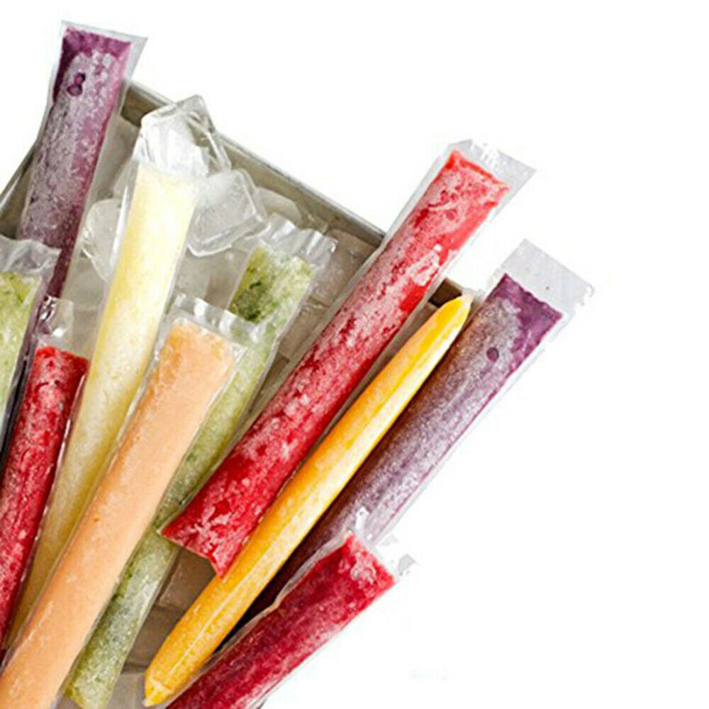 50/100pcs Ice Pop Maker Pouches Seal Freezer Bags Disposable Popsicles Bags - Fresh Stock Dated October 2025