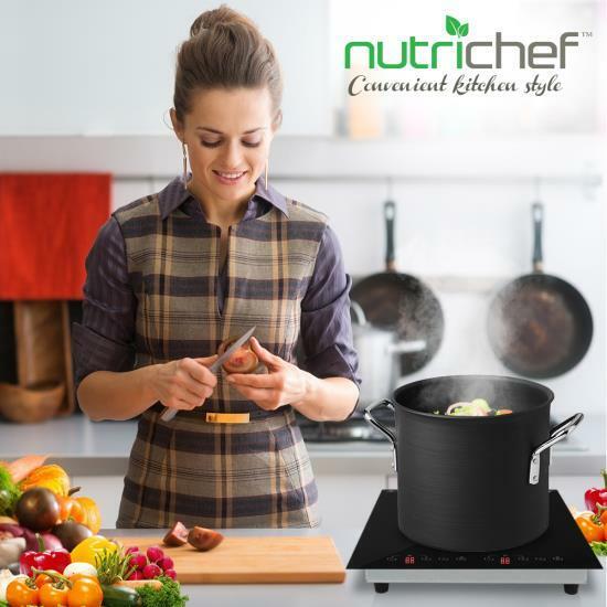 NUTRICHEF Dual Induction Cooktop, Countertop Burner w Digital Display, PKSTIND52 - Fresh Stock Dated October 2025