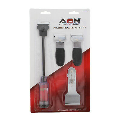 ABN Razor Scraper & Replacement Blade Set – Car Window Adhesive Decal Remover - Fresh Stock Dated October 2025