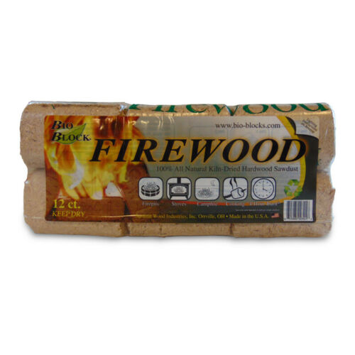 Bio Block BIO-12A Indoor and Outdoor Wood Fire Log - Fresh Stock Dated October 2025
