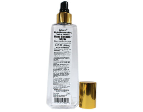 6 Pack Belcam Alcohl Antiseptic 80% Topical Solution Hand Sanitizer Spray 8 Oz - Fresh Stock Dated October 2025