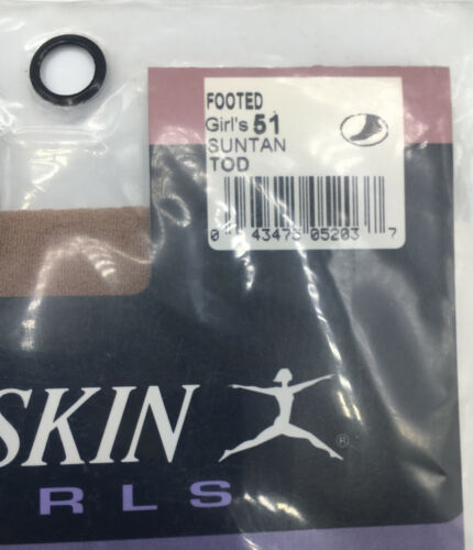 NEW DANSKIN Girl's Footed Tights Suntan Size Toddler 2T 3T 4T Non-roll Waistband - Fresh Stock Dated October 2025