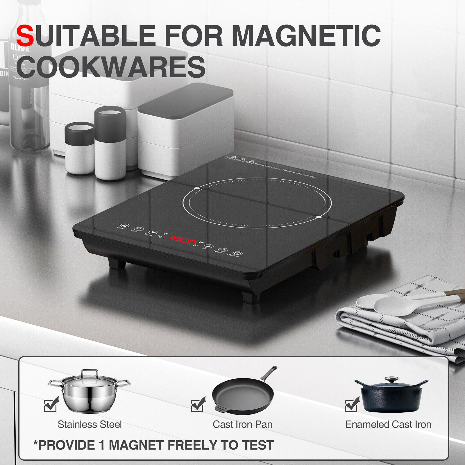 9 Power & 9 Temperature Levels Hot Plate, Child Lock & Timer Electric Stove - Fresh Stock Dated October 2025