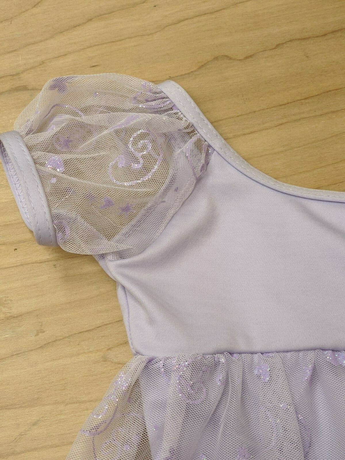 Capezio Ballet Dance Dress Purple Chiffon Puff Sleeve Empire Waist Skirt - Fresh Stock Dated October 2025