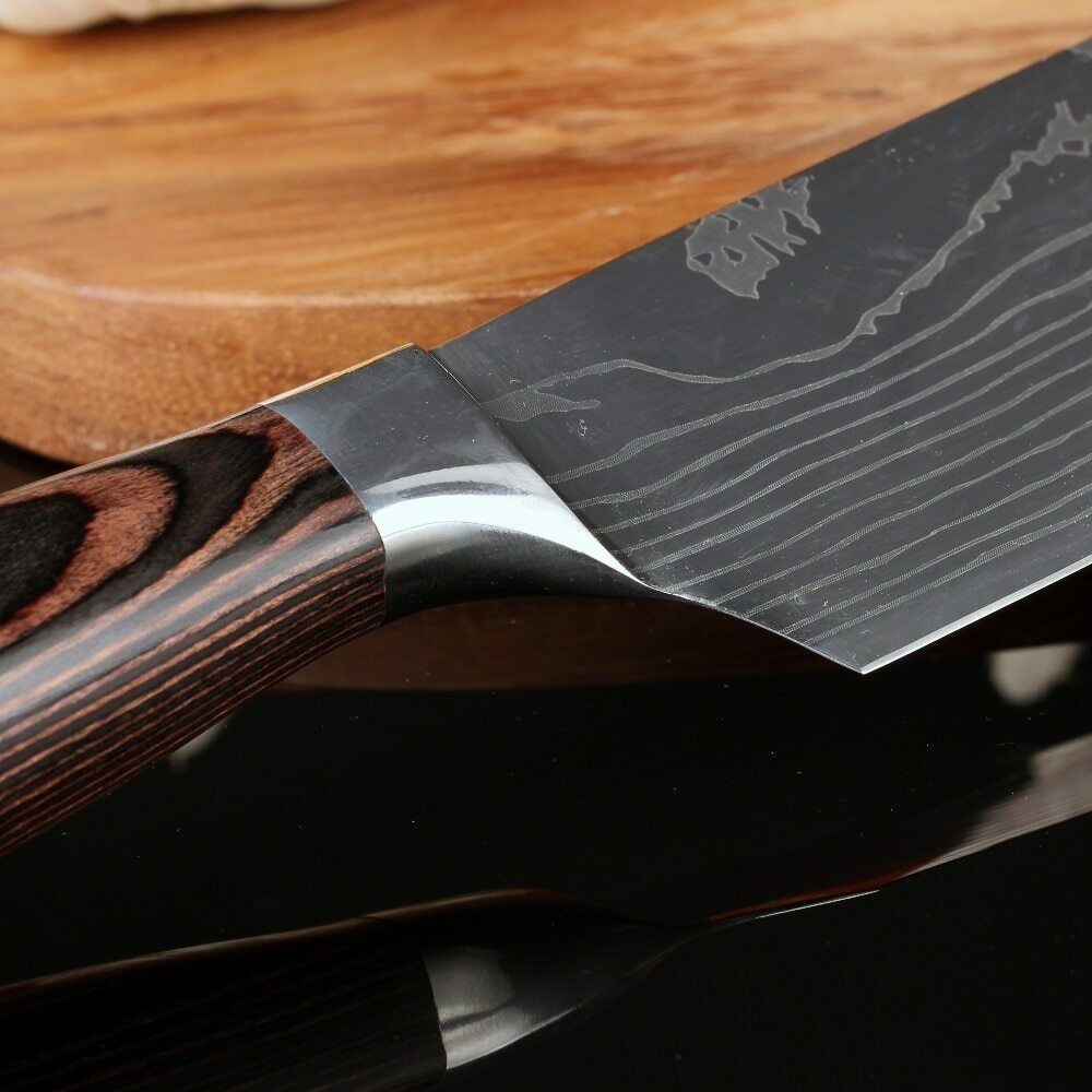 6 Pcs Kitchen Cook Knives Set Japanese Damascus Style Stainless Steel Chef Knife - Fresh Stock Dated October 2025