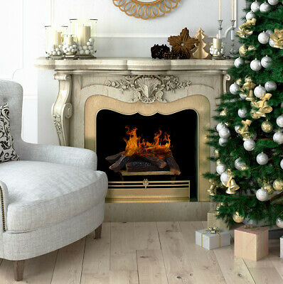 10-Pieces Set Realistic Flame Large Ceramic Wood Fireplace Logs Firepit Log Set - Fresh Stock Dated October 2025