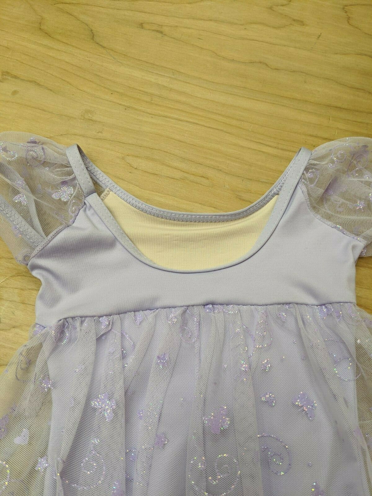 Capezio Ballet Dance Dress Purple Chiffon Puff Sleeve Empire Waist Skirt - Fresh Stock Dated October 2025