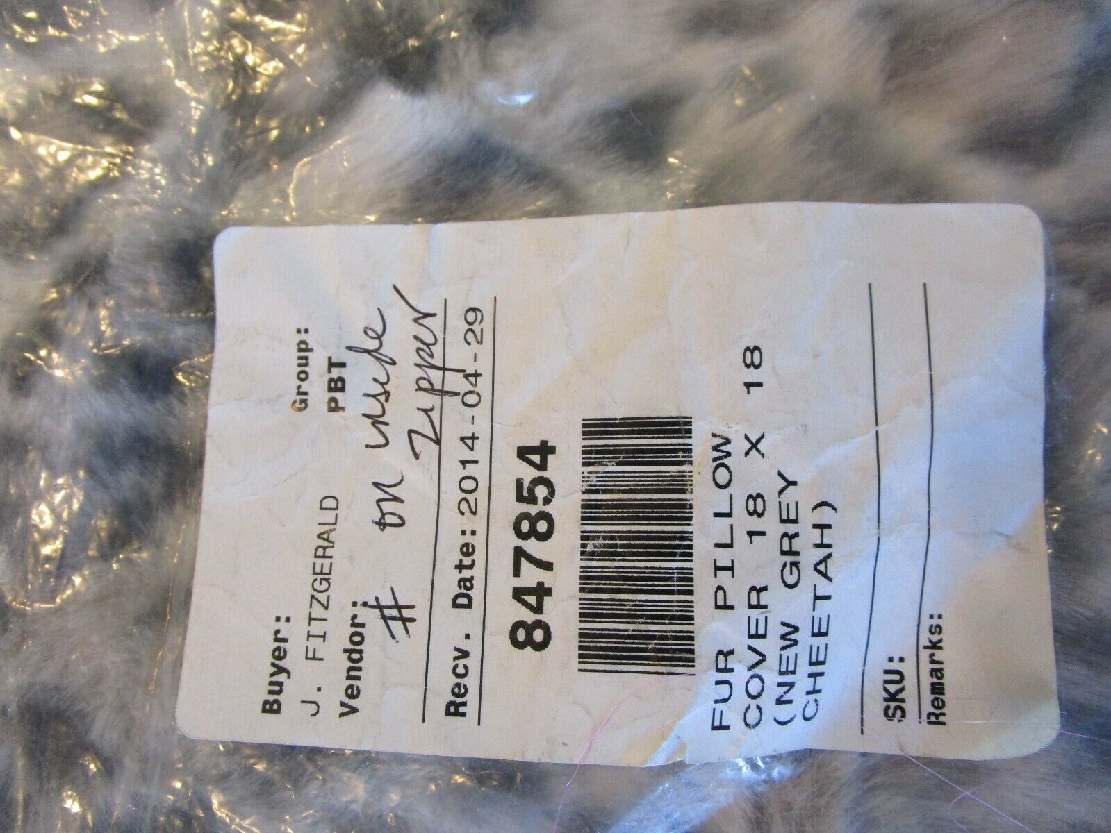 Pottery Barn Teen faux fur gray grey cheetah Pillow cover 18 New photo shoot smp - Fresh Stock Dated October 2025