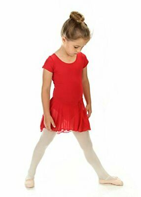 Elowel Kids Girls' Ruffle Short Sleeve Skirted Leotard (Size 2-14 Years)... - Fresh Stock Dated October 2025