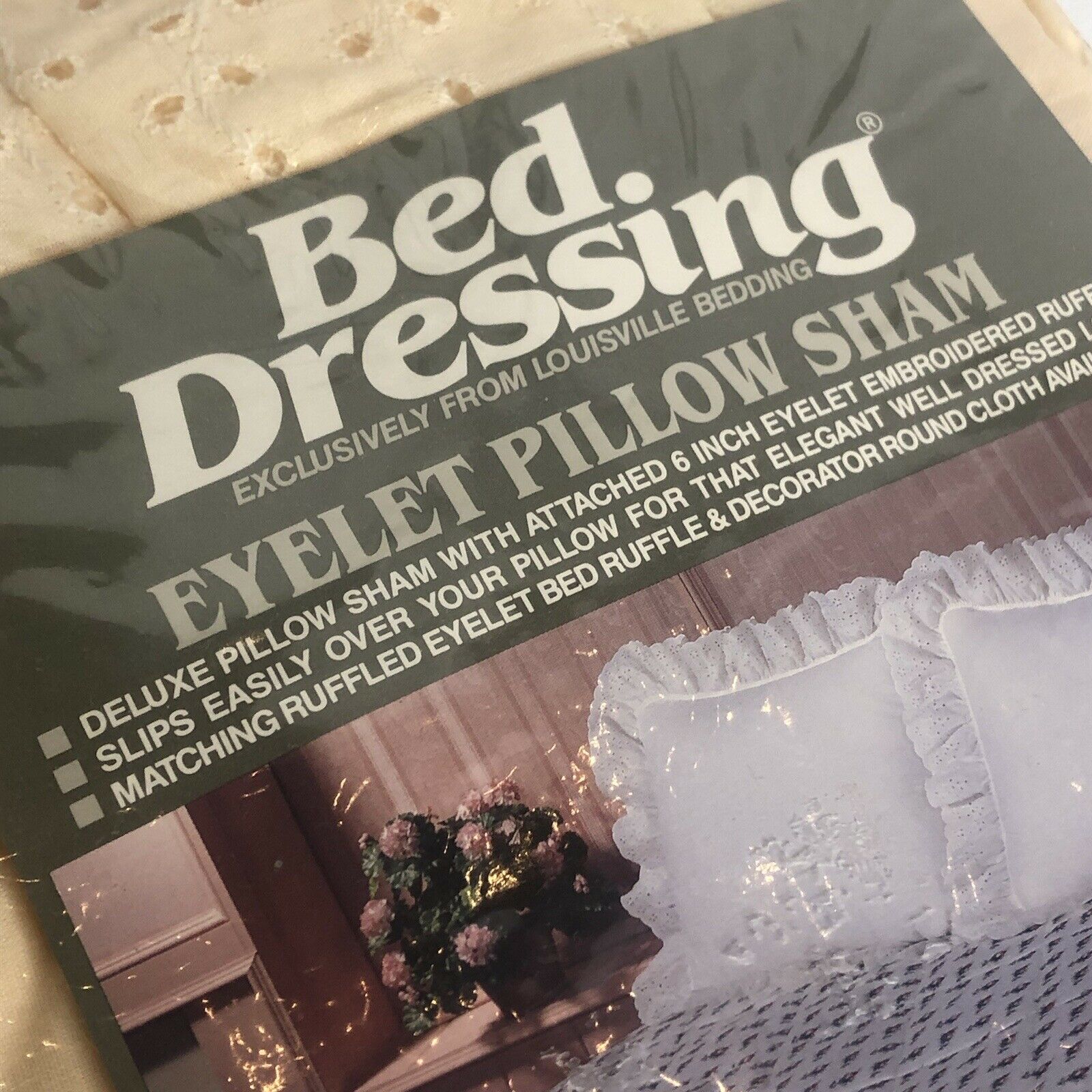 Louisville Bedding Bed Dressing Pillow Sham Eyelet Nos Vintage - Fresh Stock Dated October 2025