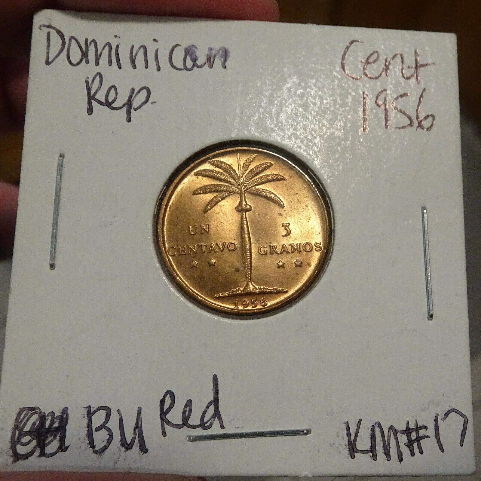 Dominican Republic 3-pc Centavo Lot: 1956, 1957 x2 All BU RED - Fresh Stock Dated October 2025