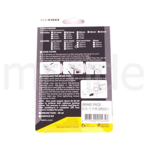 2Pair Tektro Bike E10.11 Disc Brake Pads w/ Spring OrionSL/Orion/Volans/Auriga - Fresh Stock Dated October 2025