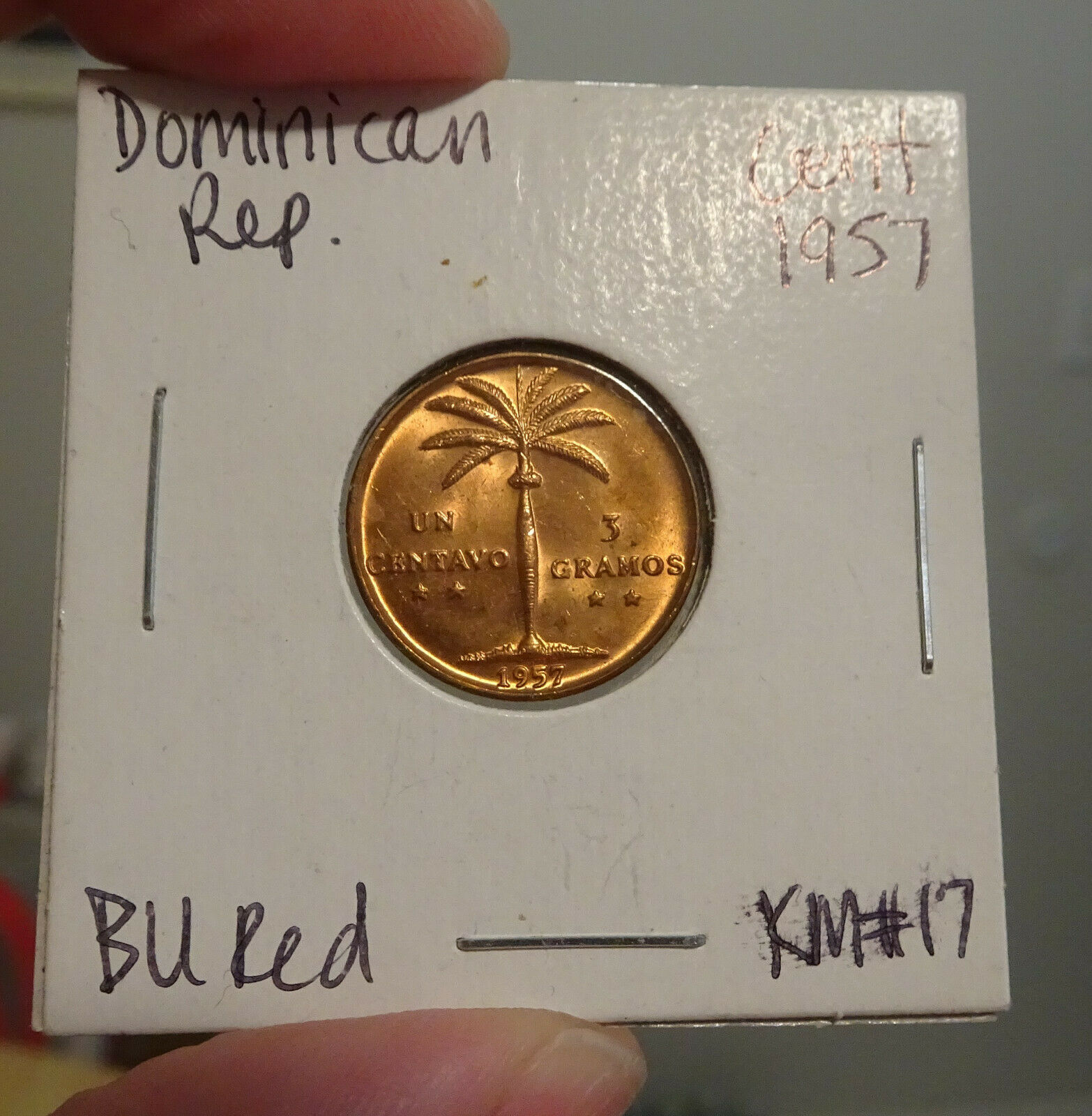 Dominican Republic 3-pc Centavo Lot: 1956, 1957 x2 All BU RED - Fresh Stock Dated October 2025