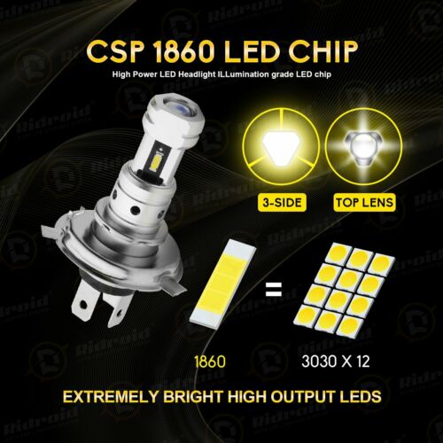 2x H4 9003 Super Bright LED Headlight Kit High Low Beam Bulb 18000LM 6500K White - Fresh Stock Dated October 2025